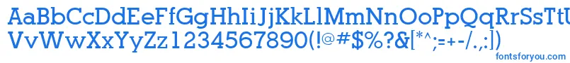 フォントOptasiaSsiBold – 白い背景に青い文字