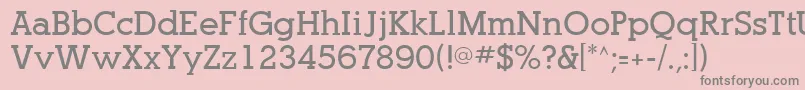 フォントOptasiaSsiBold – ピンクの背景に灰色の文字