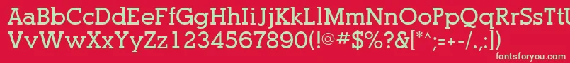 フォントOptasiaSsiBold – 赤い背景に緑の文字