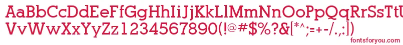 フォントOptasiaSsiBold – 白い背景に赤い文字