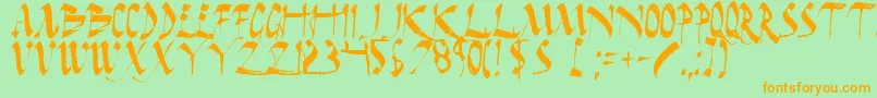 Darkh4 Font – Orange Fonts on Green Background