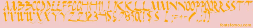 Darkh4 Font – Orange Fonts on Pink Background