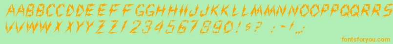 AarcoRegular Font – Orange Fonts on Green Background