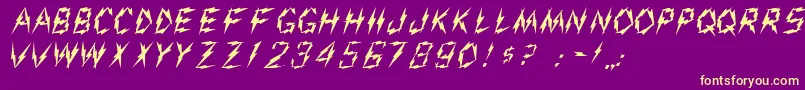 AarcoRegular Font – Yellow Fonts on Purple Background