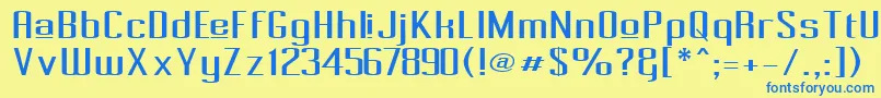 Czcionka Pecot014 – niebieskie czcionki na żółtym tle