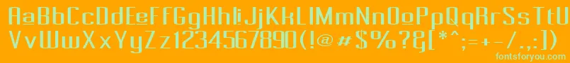 Pecot014 Font – Green Fonts on Orange Background