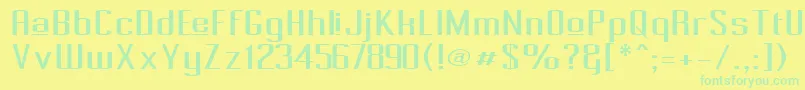 Pecot014 Font – Green Fonts on Yellow Background