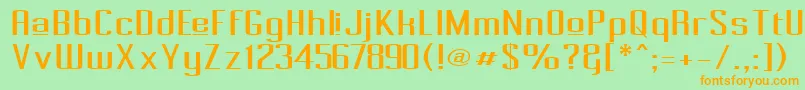 Pecot014 Font – Orange Fonts on Green Background