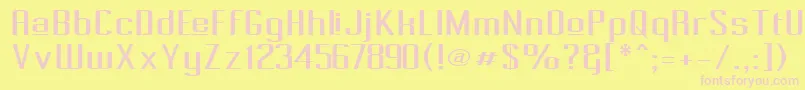 Pecot014-fontti – vaaleanpunaiset fontit keltaisella taustalla