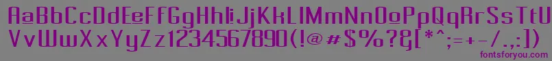 フォントPecot014 – 紫色のフォント、灰色の背景
