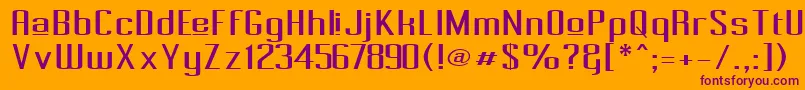 Pecot014 Font – Purple Fonts on Orange Background