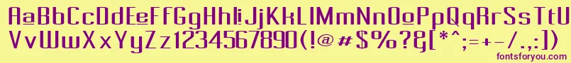 Pecot014 Font – Purple Fonts on Yellow Background