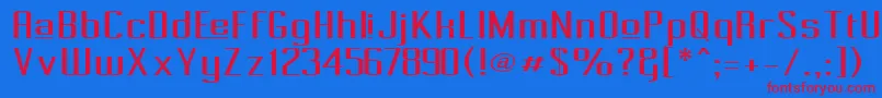 Pecot014 Font – Red Fonts on Blue Background