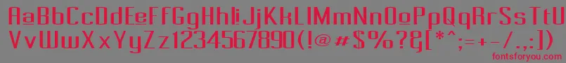Pecot014 Font – Red Fonts on Gray Background