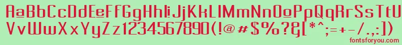 フォントPecot014 – 赤い文字の緑の背景