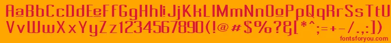 Pecot014 Font – Red Fonts on Orange Background