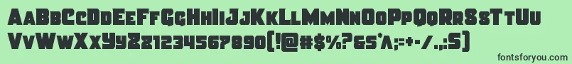 Justicecondstraight Font – Black Fonts on Green Background