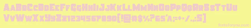 Justicecondstraight Font – Pink Fonts on Yellow Background