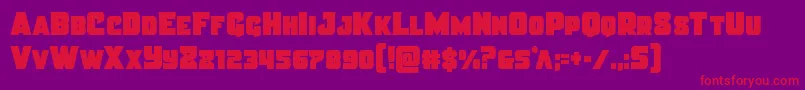 Justicecondstraight Font – Red Fonts on Purple Background