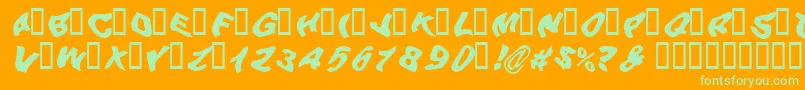 BeerGoggles-fontti – vihreät fontit oranssilla taustalla