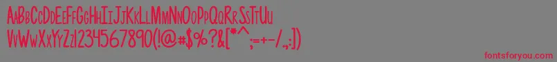 Photographs Font – Red Fonts on Gray Background