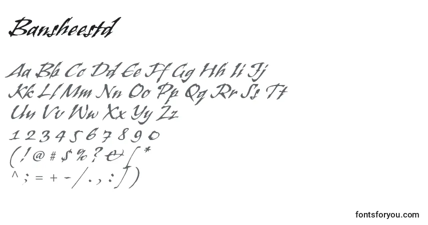 Schriftart Bansheestd – Alphabet, Zahlen, spezielle Symbole