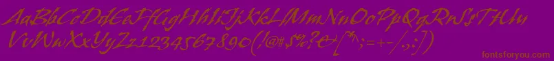 Bansheestd-Schriftart – Braune Schriften auf violettem Hintergrund