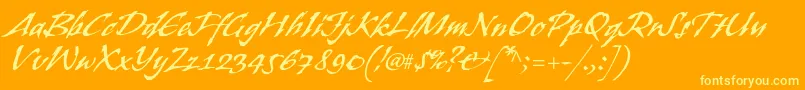 Bansheestd Font – Yellow Fonts on Orange Background