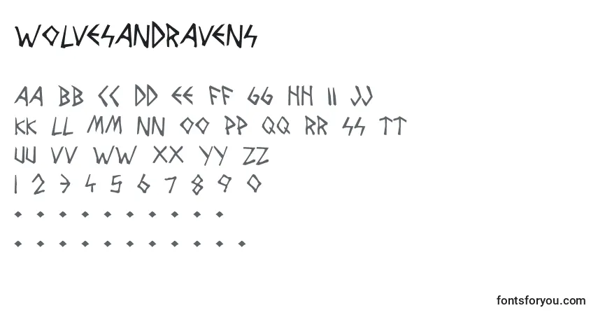 Schriftart WolvesAndRavens – Alphabet, Zahlen, spezielle Symbole