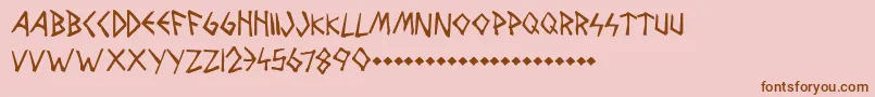 WolvesAndRavens Font – Brown Fonts on Pink Background