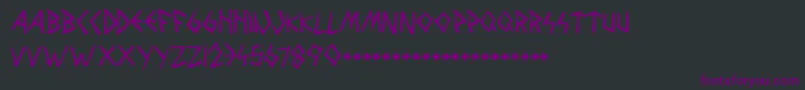 Czcionka WolvesAndRavens – fioletowe czcionki na czarnym tle