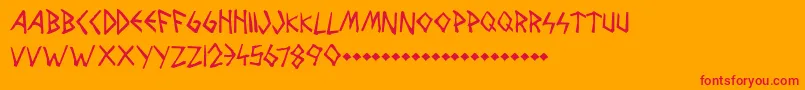 WolvesAndRavens Font – Red Fonts on Orange Background