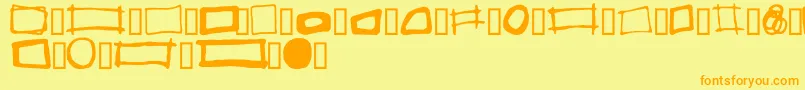 Fonte SomeBoxes – fontes laranjas em um fundo amarelo