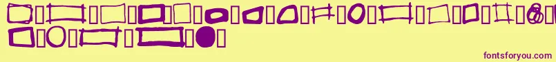 SomeBoxes Font – Purple Fonts on Yellow Background