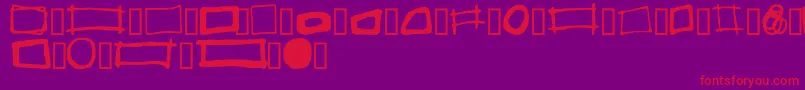 SomeBoxes-Schriftart – Rote Schriften auf violettem Hintergrund
