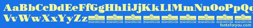 MorbodoniTrial Font – Yellow Fonts on Blue Background