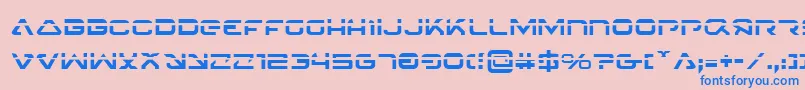 4114BlasterLaser-fontti – siniset fontit vaaleanpunaisella taustalla
