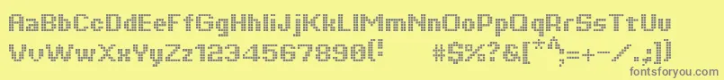 Tiquet ffy-Schriftart – Graue Schriften auf gelbem Hintergrund