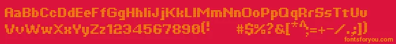 Tiquet ffy Font – Orange Fonts on Red Background