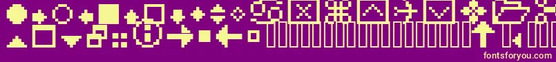 FffExtras Font – Yellow Fonts on Purple Background