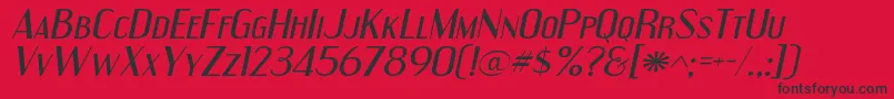 EngebrechtreexpItalic Font – Black Fonts on Red Background