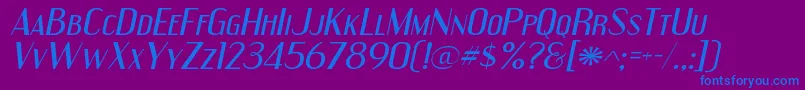EngebrechtreexpItalic Font – Blue Fonts on Purple Background