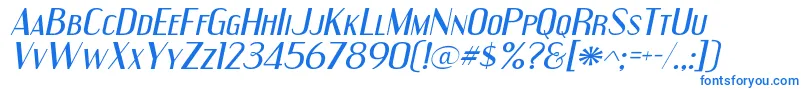 Шрифт EngebrechtreexpItalic – синие шрифты на белом фоне
