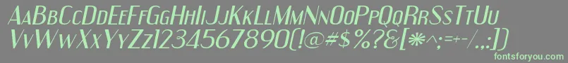 Шрифт EngebrechtreexpItalic – зелёные шрифты на сером фоне