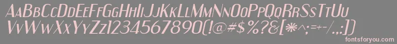 EngebrechtreexpItalic-fontti – vaaleanpunaiset fontit harmaalla taustalla