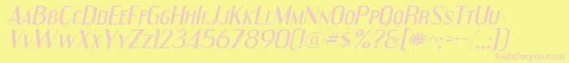 EngebrechtreexpItalic Font – Pink Fonts on Yellow Background