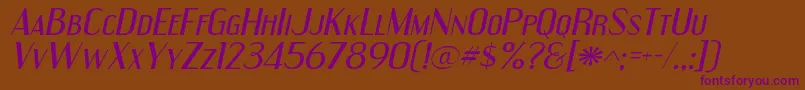 Шрифт EngebrechtreexpItalic – фиолетовые шрифты на коричневом фоне