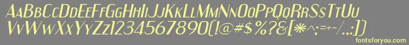 EngebrechtreexpItalic Font – Yellow Fonts on Gray Background