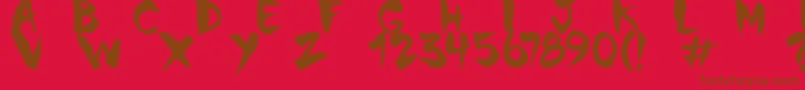 ChinelaBrush Font – Brown Fonts on Red Background