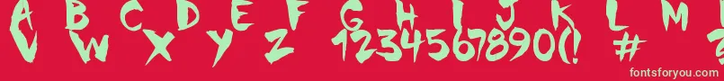 ChinelaBrush Font – Green Fonts on Red Background